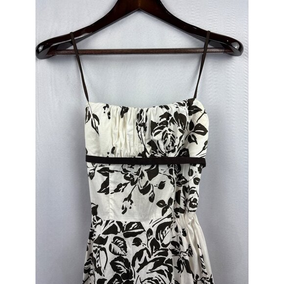 Women’s Vintage Ruby Rox Size 9 White with Brown Floral Design Sleeveless Cupcak - Picture 2 of 5